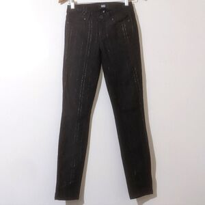 5/$20 Paige Verdugo Ultra Skinny Black Midnight High Beam Stripe Size 24